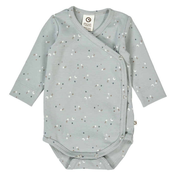 müsli STARS rib body med kryds lukning Bodystockings Jasmin blue/ Walnut/ Stormy blue 690000271