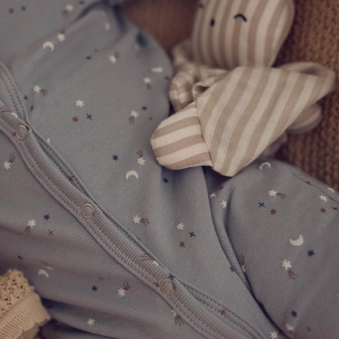 müsli STARS rib heldragt med fødder Bodystockings Jasmin blue/ Walnut/ Stormy blue 690000271