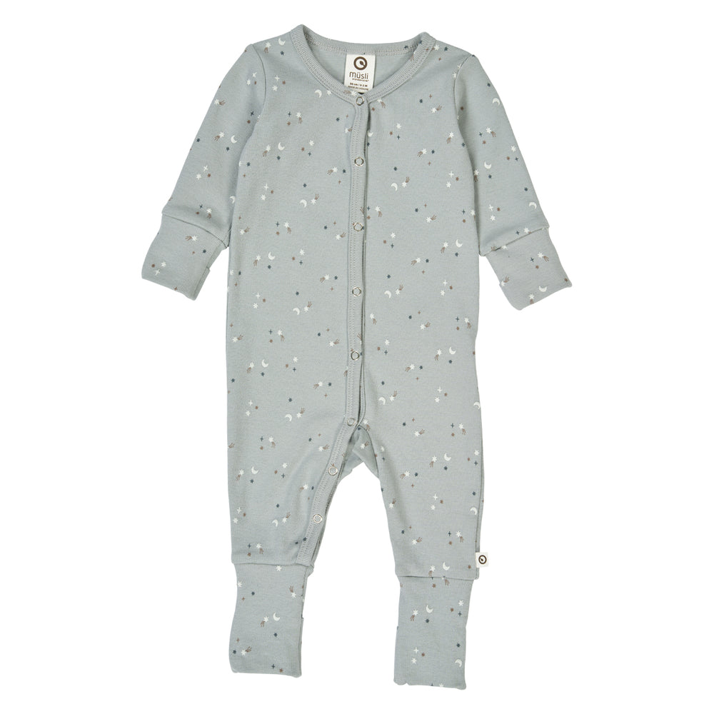 müsli STARS rib heldragt med fødder Bodystockings Jasmin blue/ Walnut/ Stormy blue 690000271