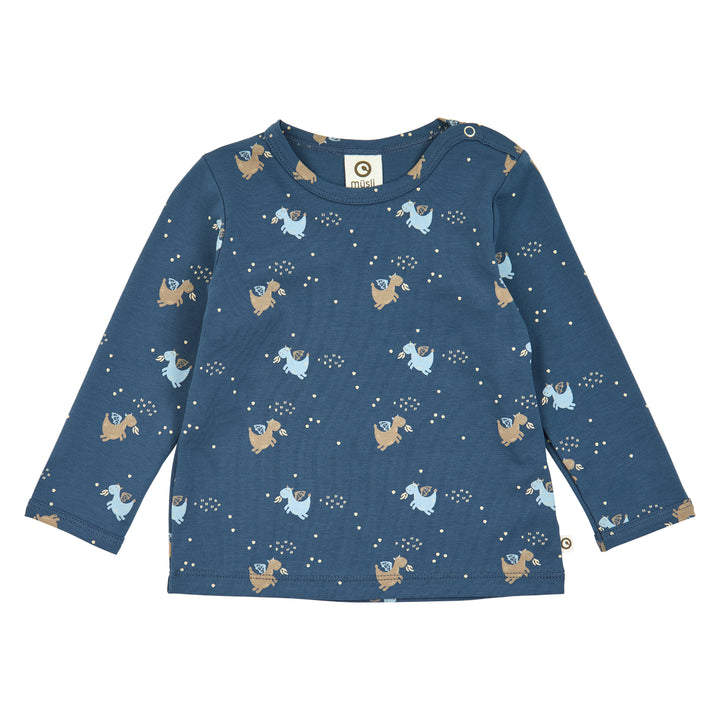 müsli STORYBOOK bluse Langærmet bluse Navy/ Soft blue/ Walnut 690000336
