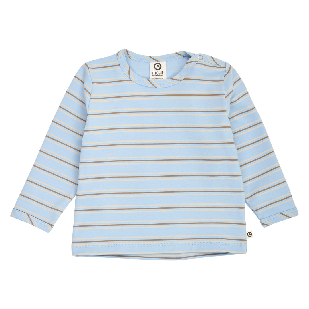 müsli STORYBOOK stribet bluse Langærmet bluse Soft blue/ Walnut/ Oak 690000332