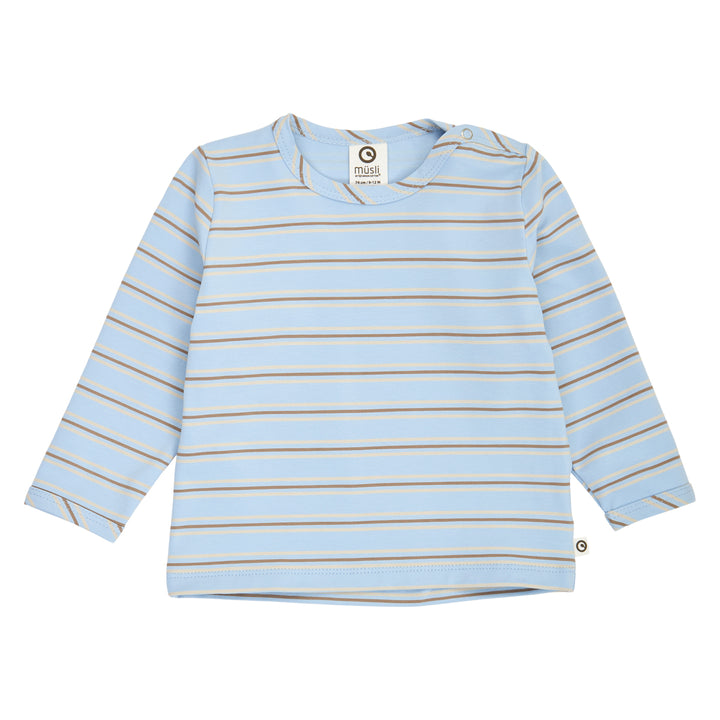 müsli STORYBOOK stribet bluse Langærmet bluse Soft blue/ Walnut/ Oak 690000332