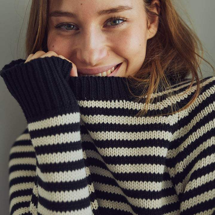 Conservandum STRIPE KNIT strik trøje Sweatshirt Black 019400706