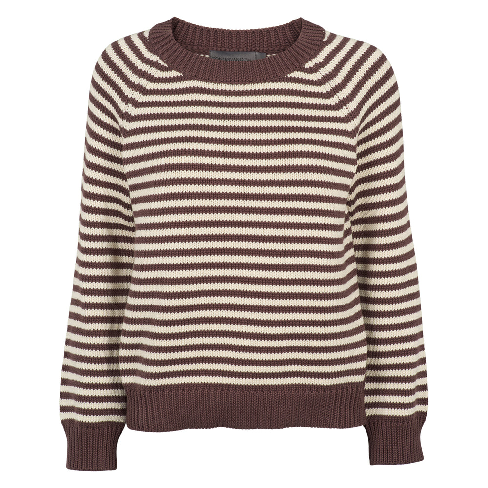 Conservandum STRIPE KNIT strik trøje Sweatshirt French Roast 019101200