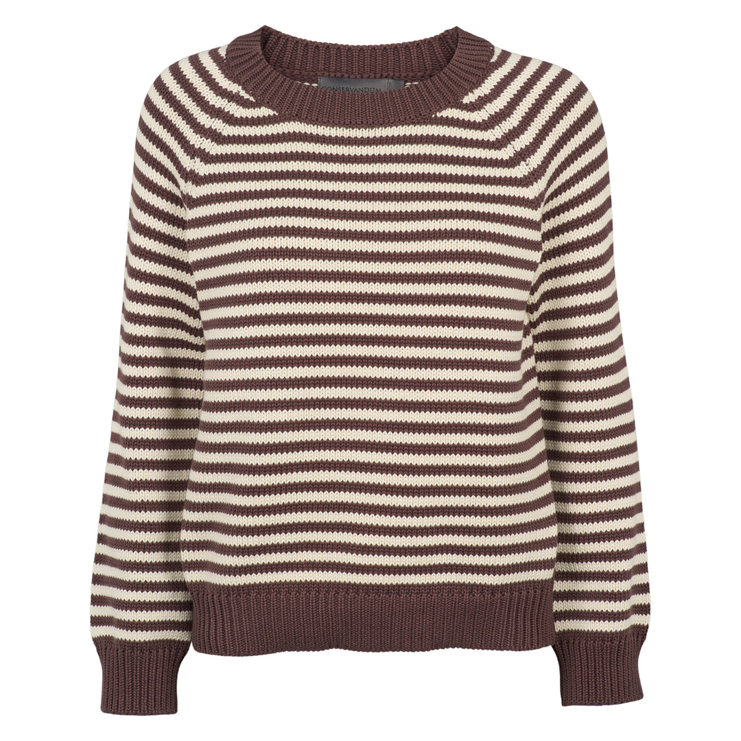 Conservandum STRIPE KNIT strik trøje Sweatshirt French Roast 019101200