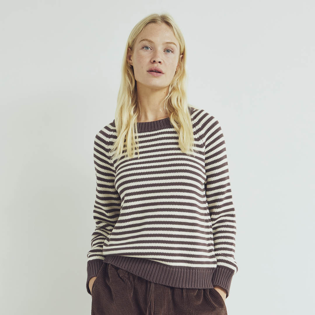 Conservandum STRIPE KNIT strik trøje Sweatshirt French Roast 019101200