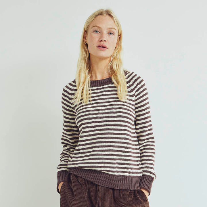 Conservandum STRIPE KNIT strik trøje Sweatshirt French Roast 019101200