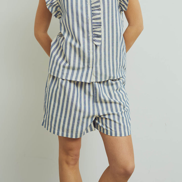 Conservandum STRIPE WOVEN shorts Bukser Blue / White 690000274