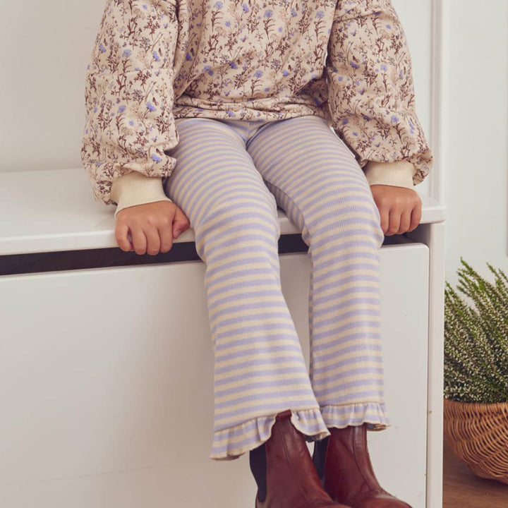 müsli STRIPE rib bukser med flæse Bukser Oak/ Mauve 690000345