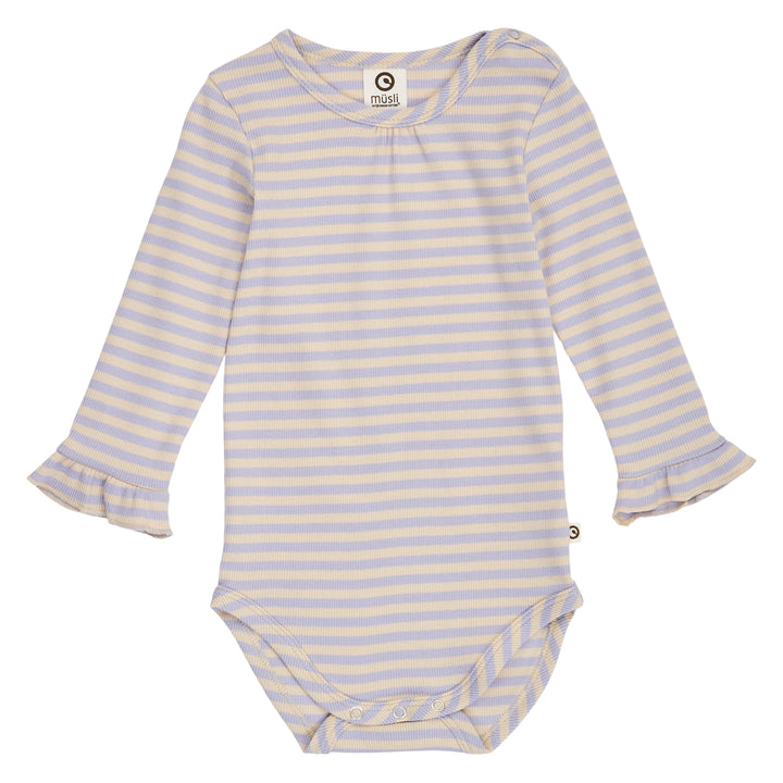 müsli STRIPE rib langærmet body Bodystockings Oak/ Mauve 690000345