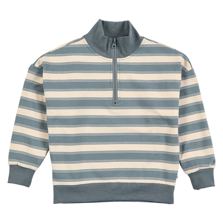 müsli STRIPE trøje med lynlås Langærmet bluse Oak/ Stormy blue 690000263