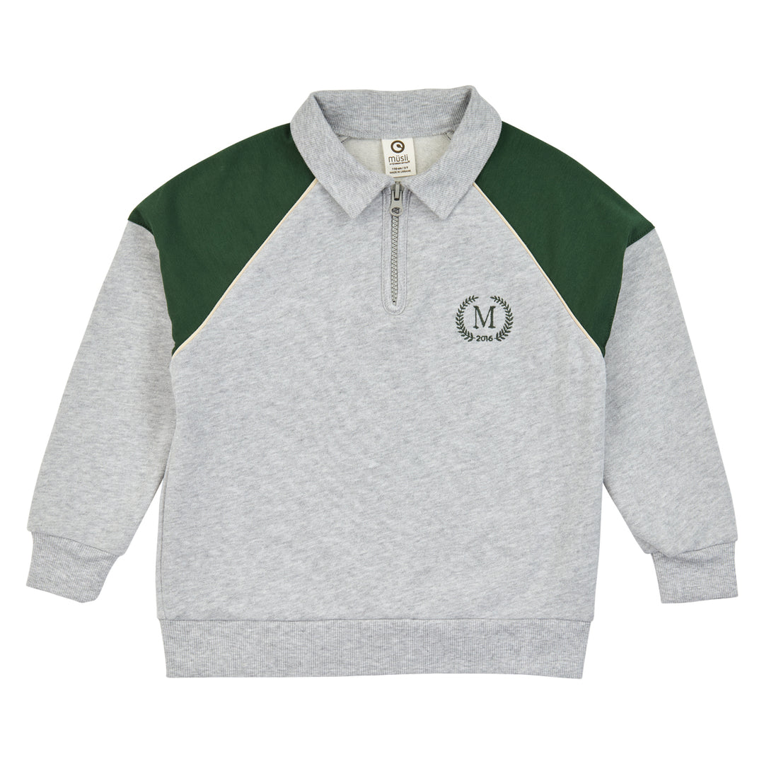 müsli SUPERFAN sweat polo Langærmet bluse Pale greymarl 207670000