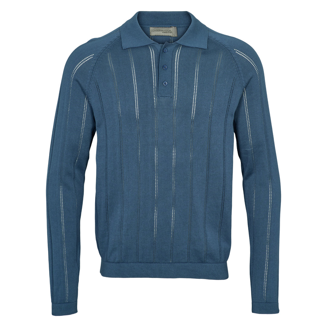 Conservandum Strikket polo bluse Sweatshirt Navy 019403101