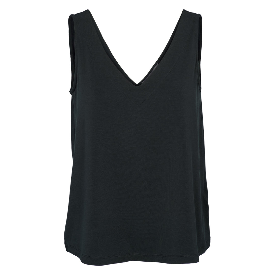 Conservandum TENCEL v-hals ærmeløs top T-shirt Black 019400706