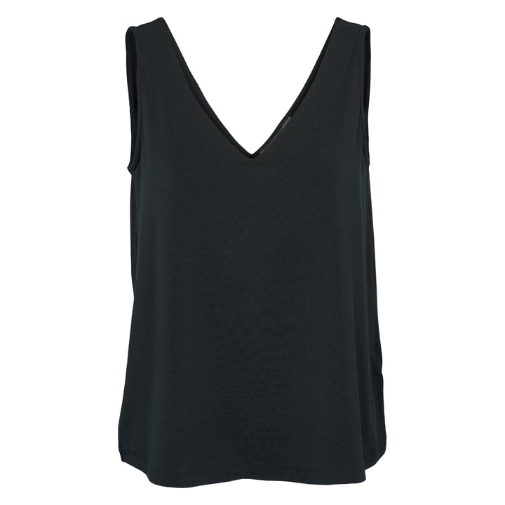 Conservandum TENCEL v-hals ærmeløs top T-shirt Black 019400706