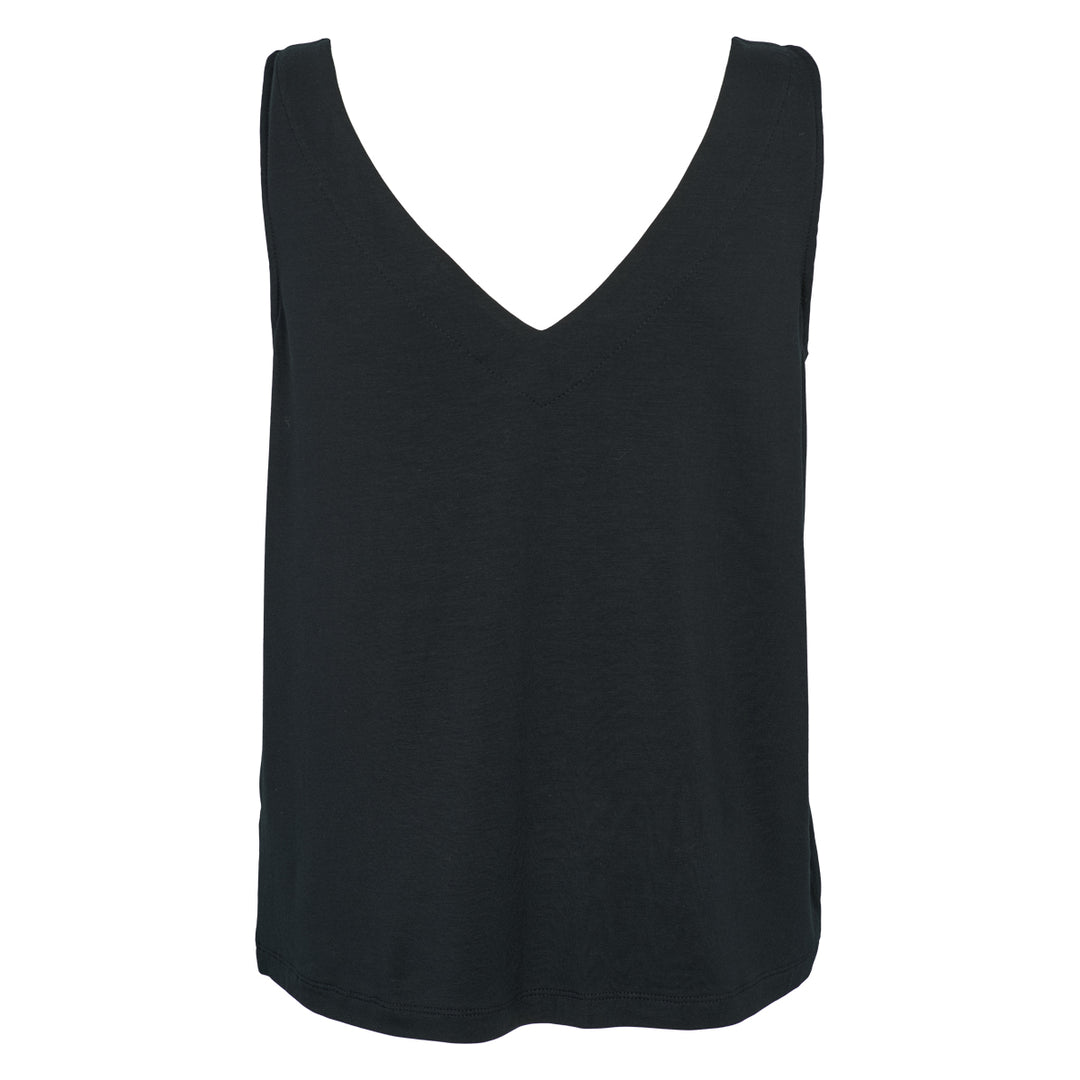 Conservandum TENCEL v-hals ærmeløs top T-shirt Black 019400706