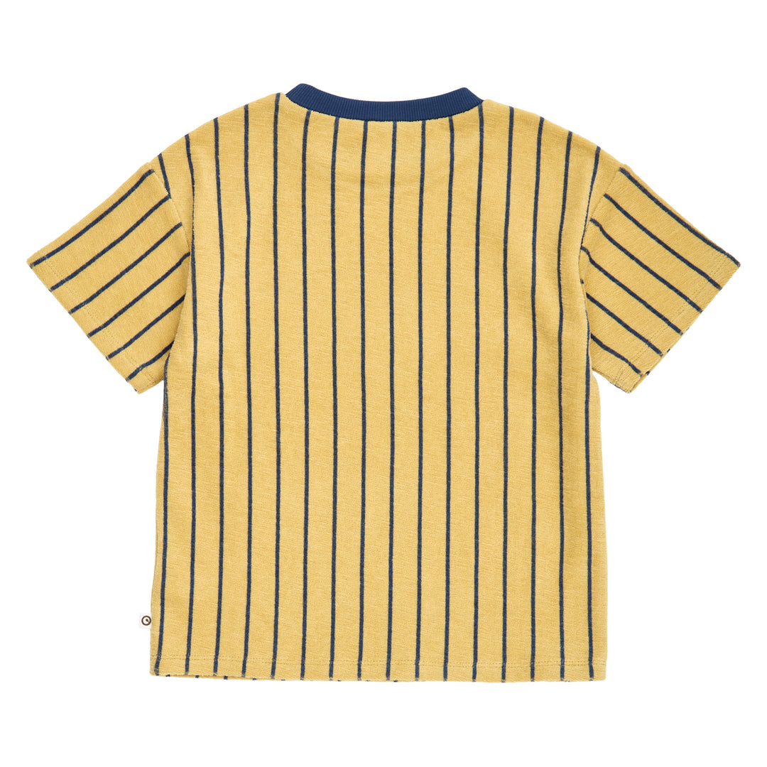 müsli TERRY STRIPE T-shirt i frotté T-shirt Hemp/ Navy 690000309