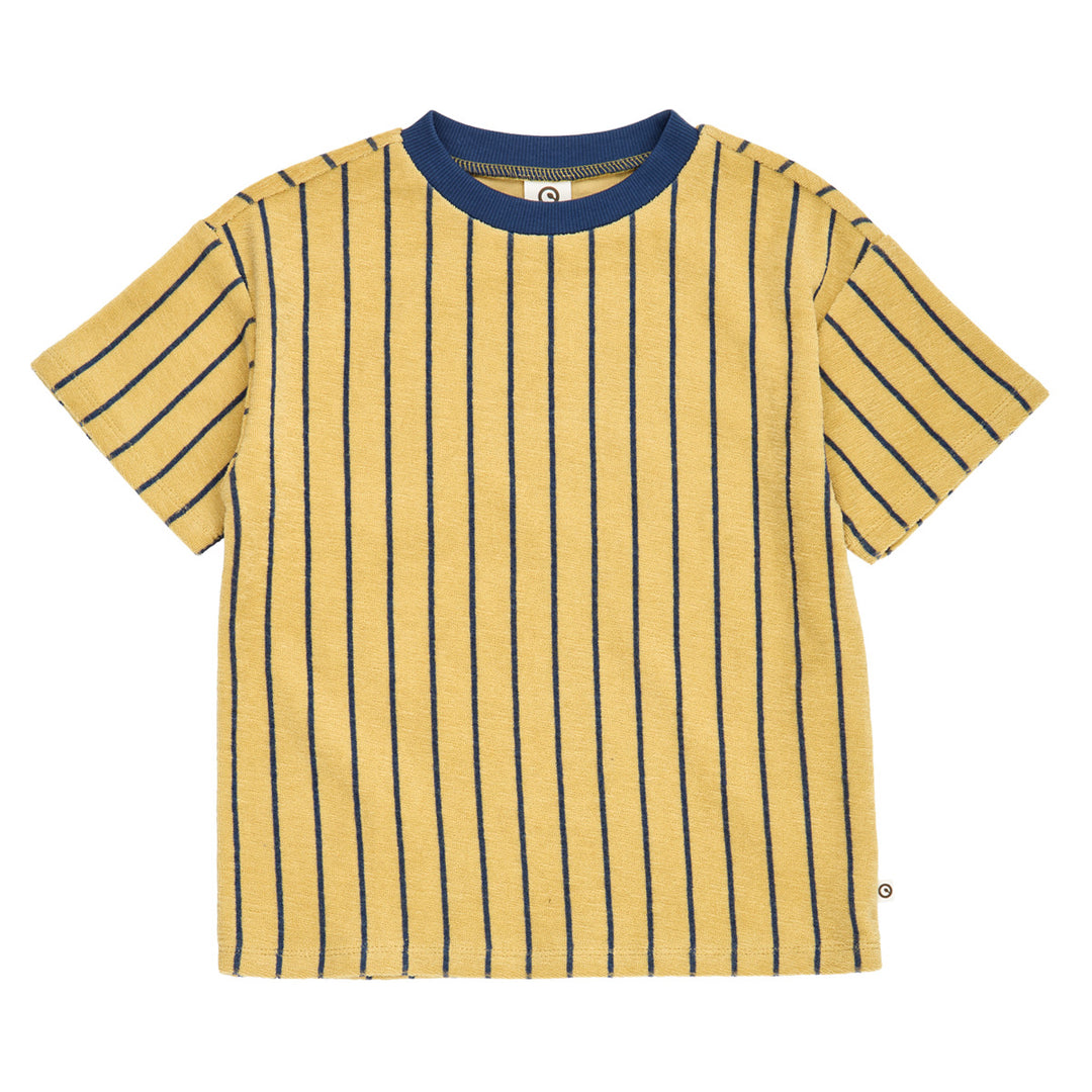 müsli TERRY STRIPE T-shirt i frotté T-shirt Hemp/ Navy 690000309