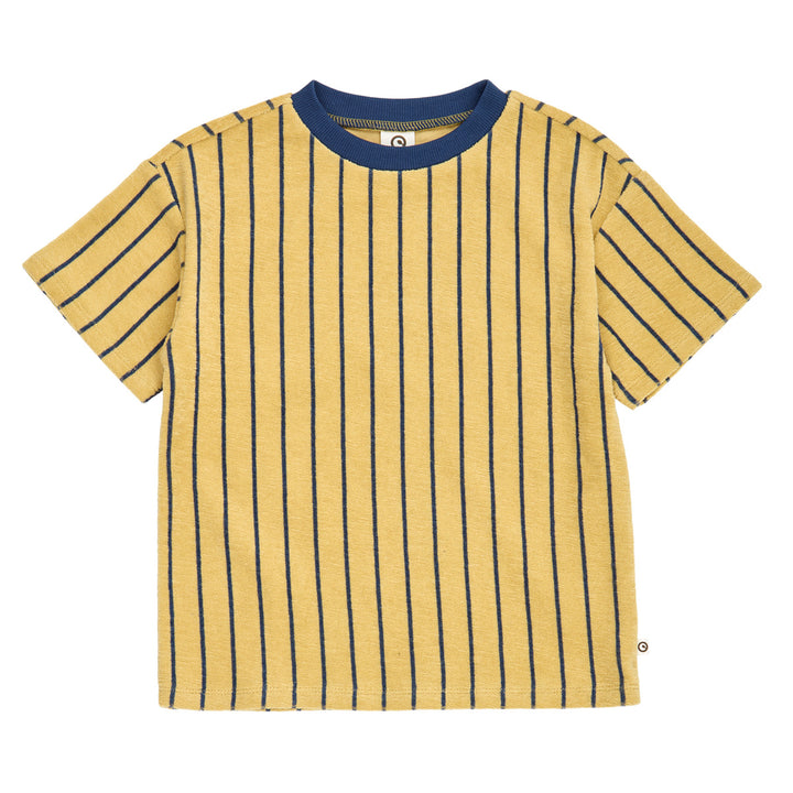 müsli TERRY STRIPE T-shirt i frotté T-shirt Hemp/ Navy 690000309