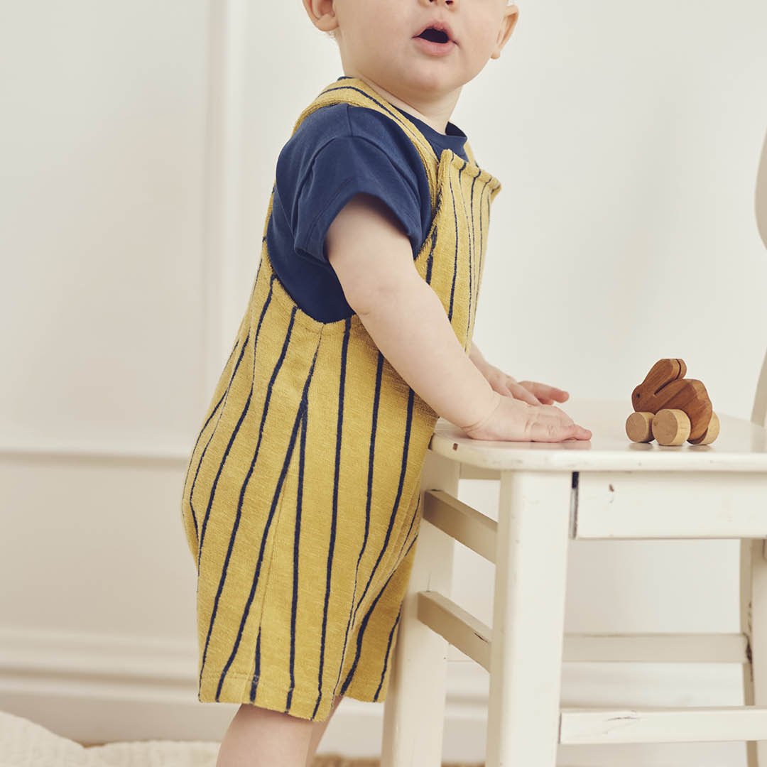 müsli TERRY STRIPE overalls i frotté Bodystockings Hemp/ Navy 690000309