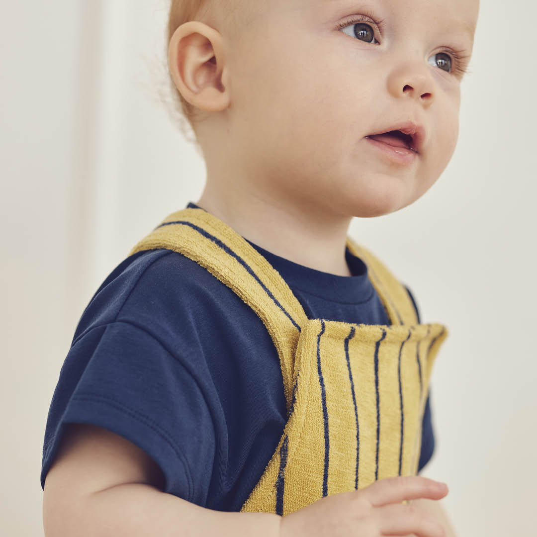 müsli TERRY STRIPE overalls i frotté Bodystockings Hemp/ Navy 690000309