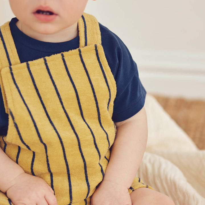müsli TERRY STRIPE overalls i frotté Bodystockings Hemp/ Navy 690000309