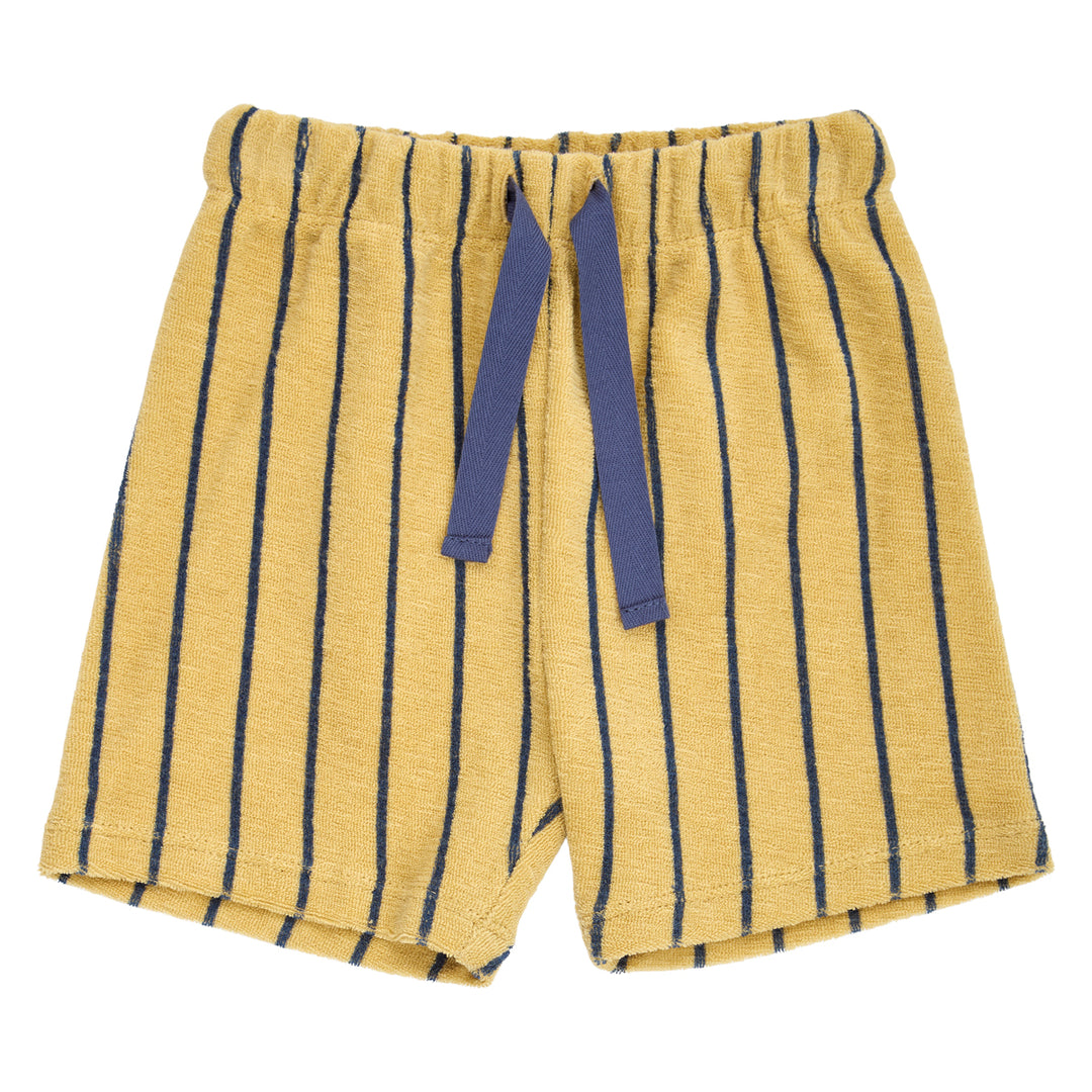müsli TERRY STRIPE shorts i frotté Bukser Hemp/ Navy 690000309