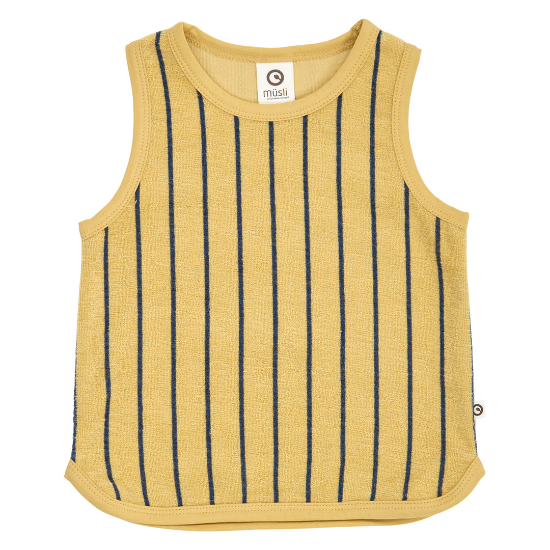 müsli TERRY STRIPE tanktop i frotté Langærmet bluse Hemp/ Navy 690000309