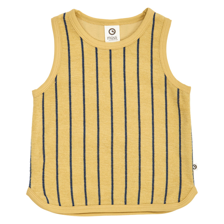 müsli TERRY STRIPE tanktop i frotté Langærmet bluse Hemp/ Navy 690000309