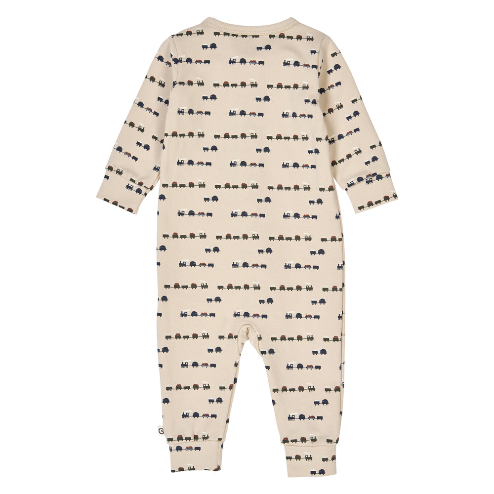 müsli TRAIN printet heldragt med lynlås Bodystockings Oak/ Root/ Deep green 690000269