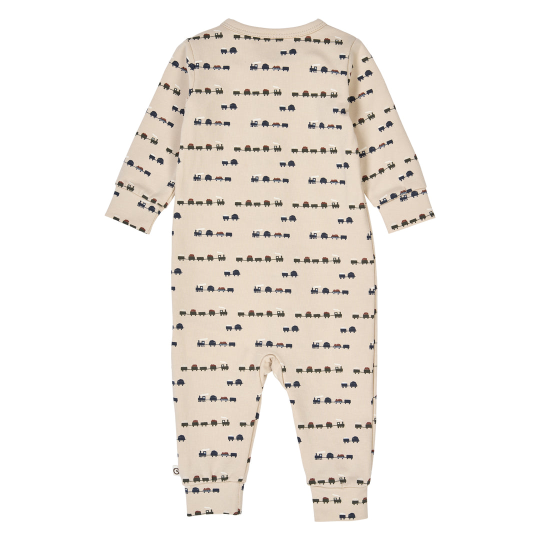 müsli TRAIN printet heldragt med lynlås Bodystockings Oak/ Root/ Deep green 690000269