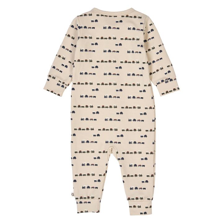 müsli TRAIN printet heldragt med lynlås Bodystockings Oak/ Root/ Deep green 690000269