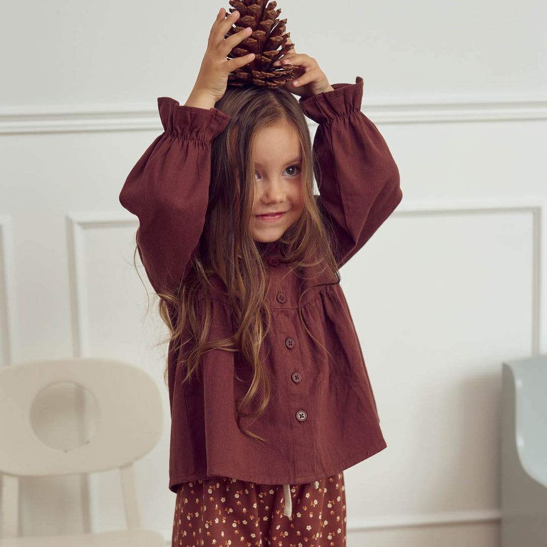 müsli TWILL flæse skjorte Langærmet bluse Root 019122804