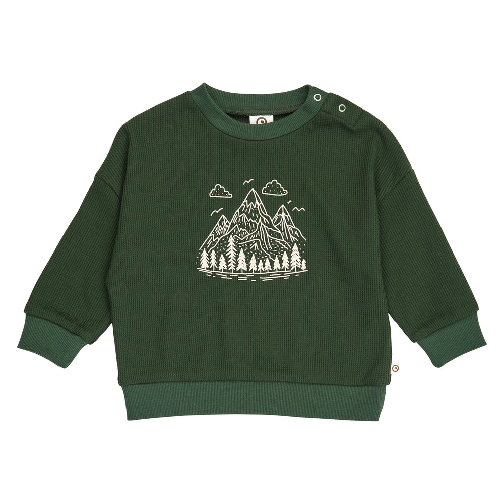 müsli WAFFLE sweattrøje Langærmet bluse Forest green 019591801
