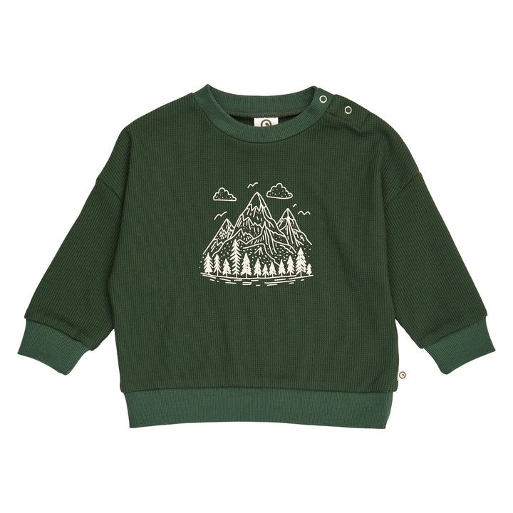 müsli WAFFLE sweattrøje Langærmet bluse Forest green 019591801