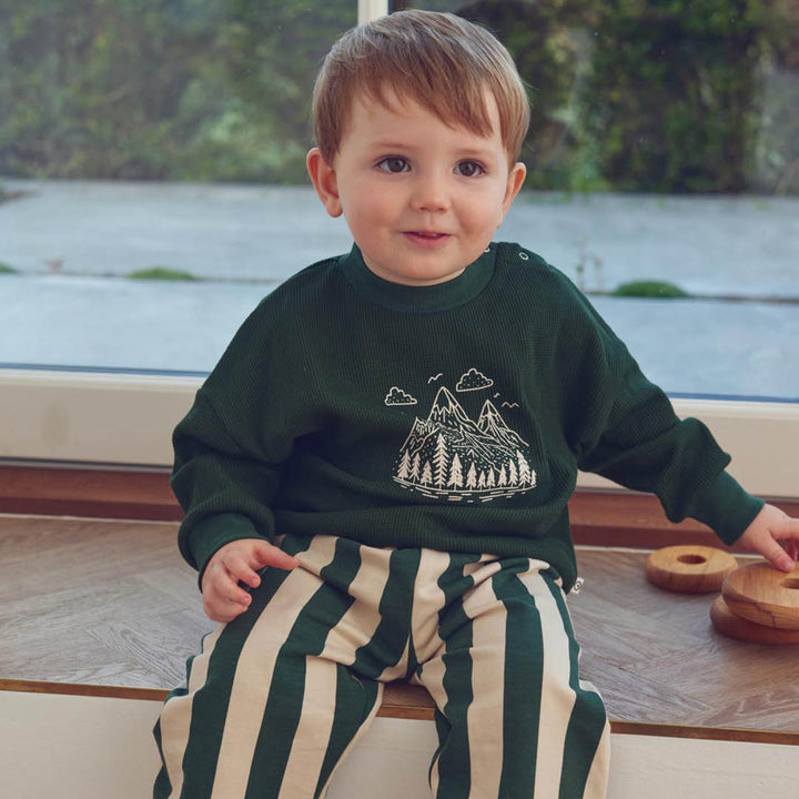 müsli WAFFLE sweattrøje Langærmet bluse Forest green 019591801