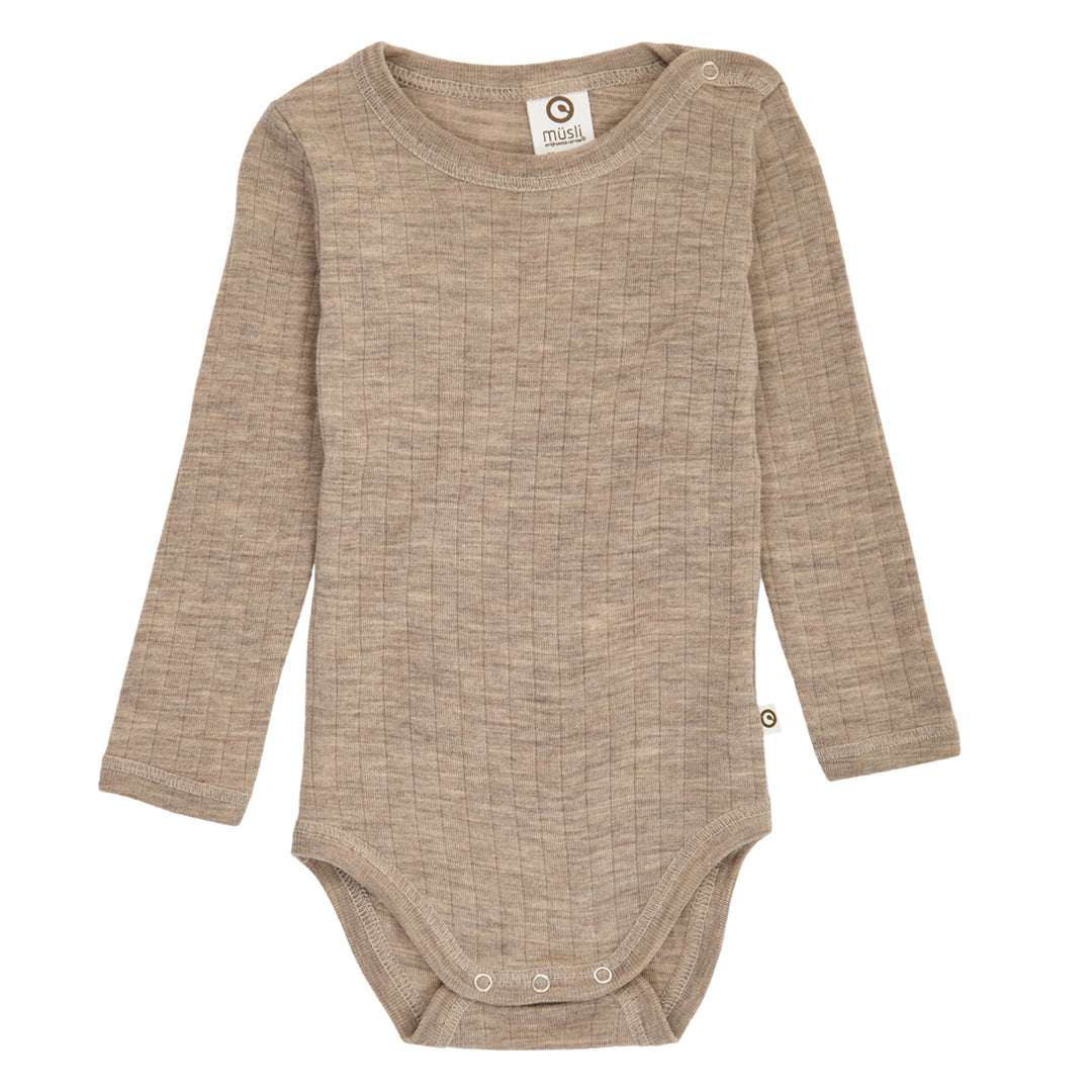 müsli WOOLLY RIB body i merinould Bodystockings Balsam melange 821000011