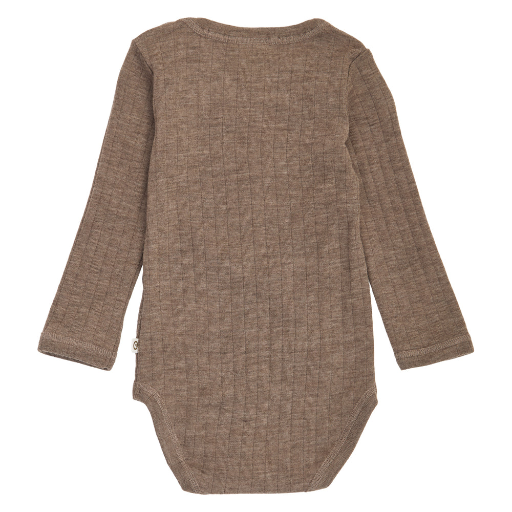 müsli WOOLLY RIB body i merinould Bodystockings Walnut melange 821000012