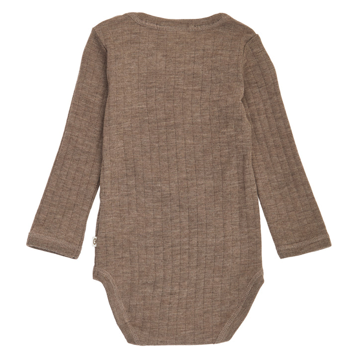 müsli WOOLLY RIB body i merinould Bodystockings Walnut melange 821000012