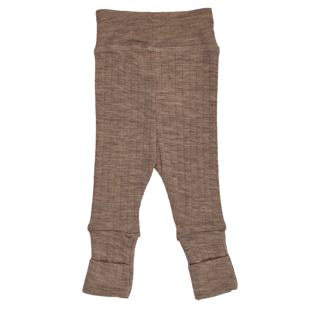 müsli WOOLLY RIB bukser med foldbare fødder Bukser Walnut melange 821000012