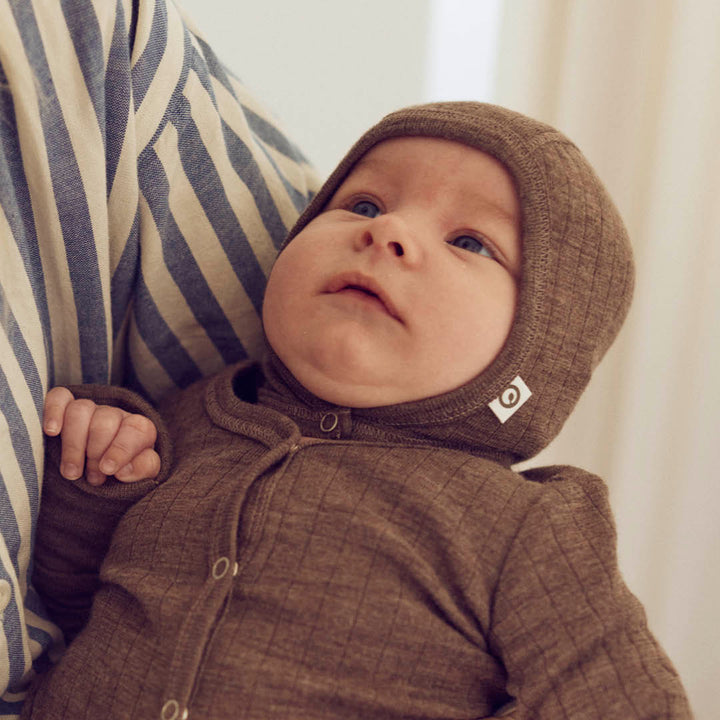 müsli WOOLLY RIB hat i merinould Huer Walnut melange 821000012