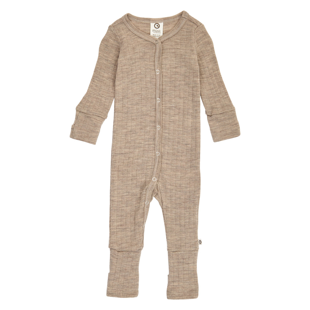 müsli WOOLLY RIB heldragt med fødder Bodystockings Balsam melange 821000011