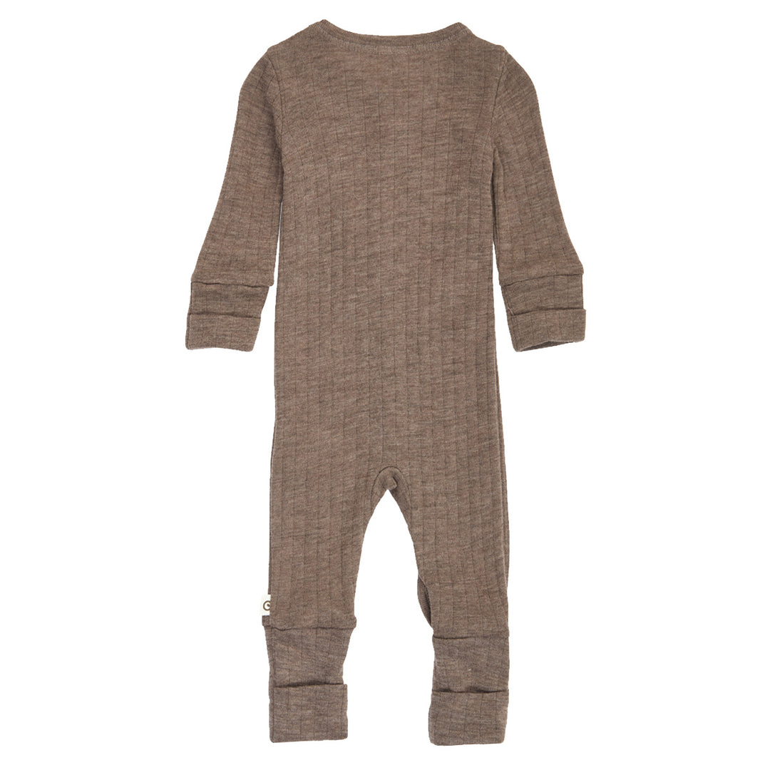 müsli WOOLLY RIB heldragt med fødder Bodystockings Walnut melange 821000012