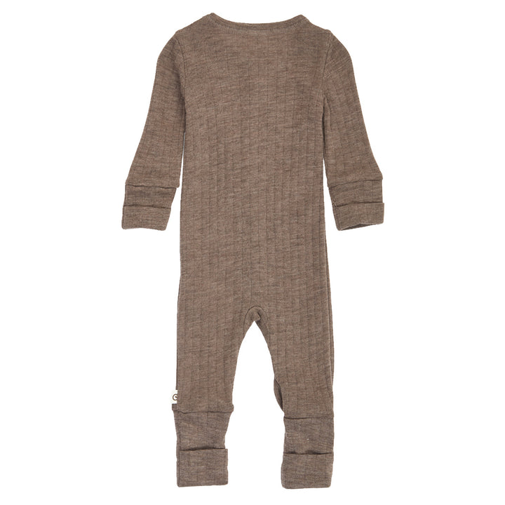 müsli WOOLLY RIB heldragt med fødder Bodystockings Walnut melange 821000012