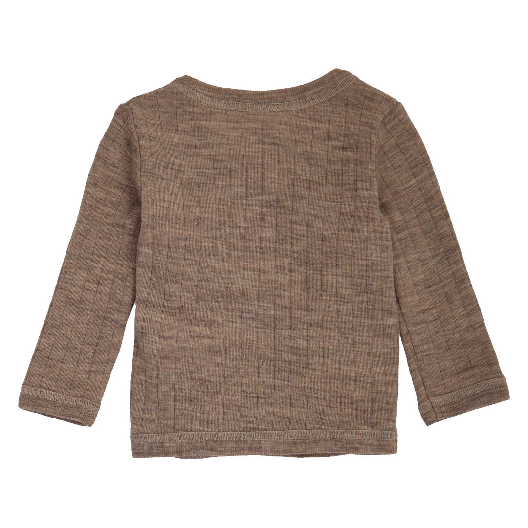 müsli WOOLLY RIB kryds cardigan Langærmet bluse Walnut melange 821000012