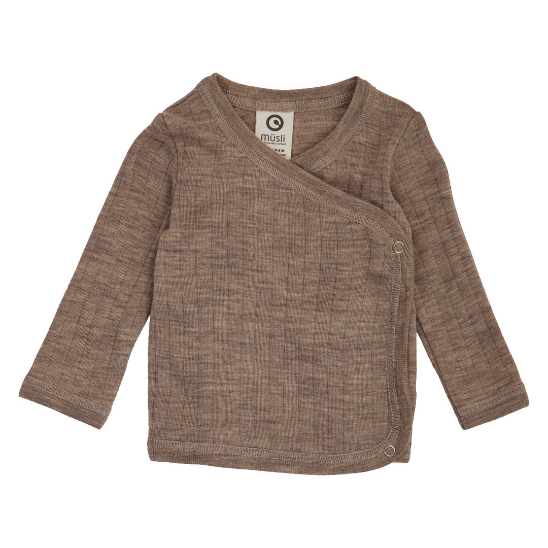 müsli WOOLLY RIB kryds cardigan Langærmet bluse Walnut melange 821000012