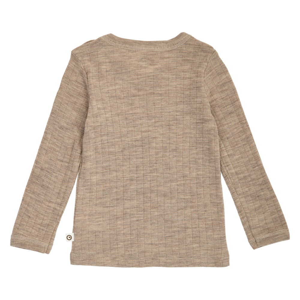 müsli WOOLLY bluse i merinould Langærmet bluse Balsam melange 821000011