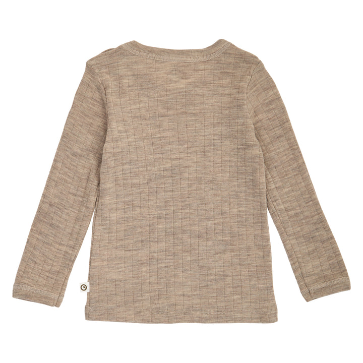 müsli WOOLLY bluse i merinould Langærmet bluse Balsam melange 821000011