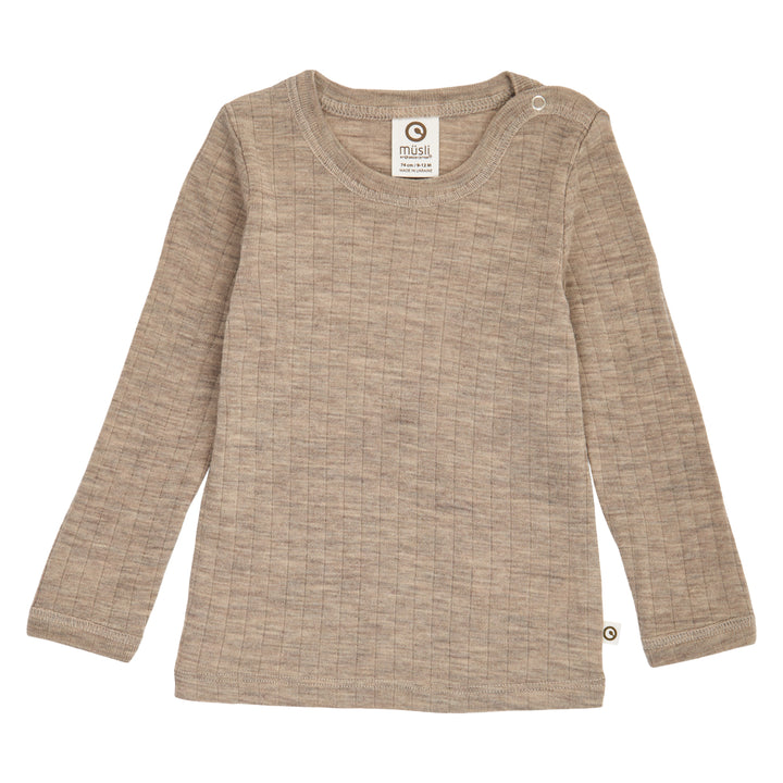 müsli WOOLLY bluse i merinould Langærmet bluse Balsam melange 821000011