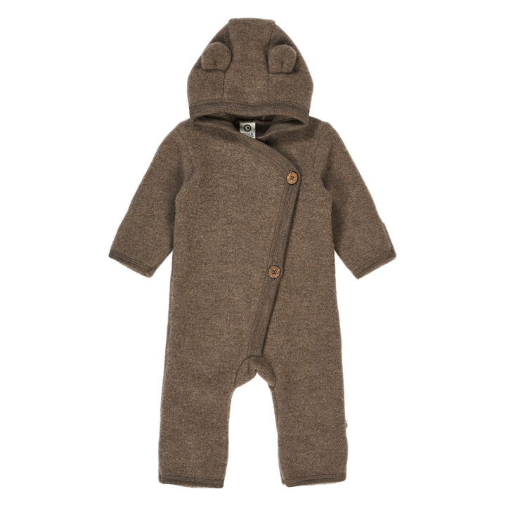 müsli WOOLLY køredragt i merinould fleece Bodystockings Walnut melange 821000012